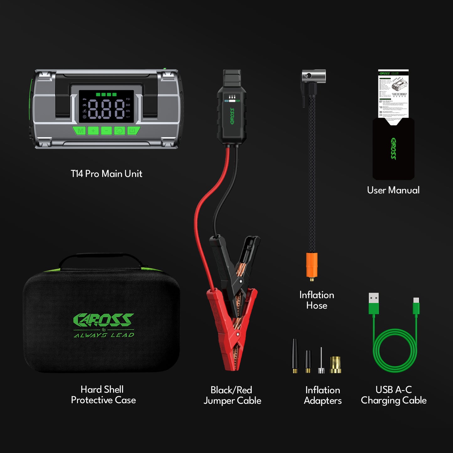 CAROSS T14 Pro Jump Starter with Air Compressor