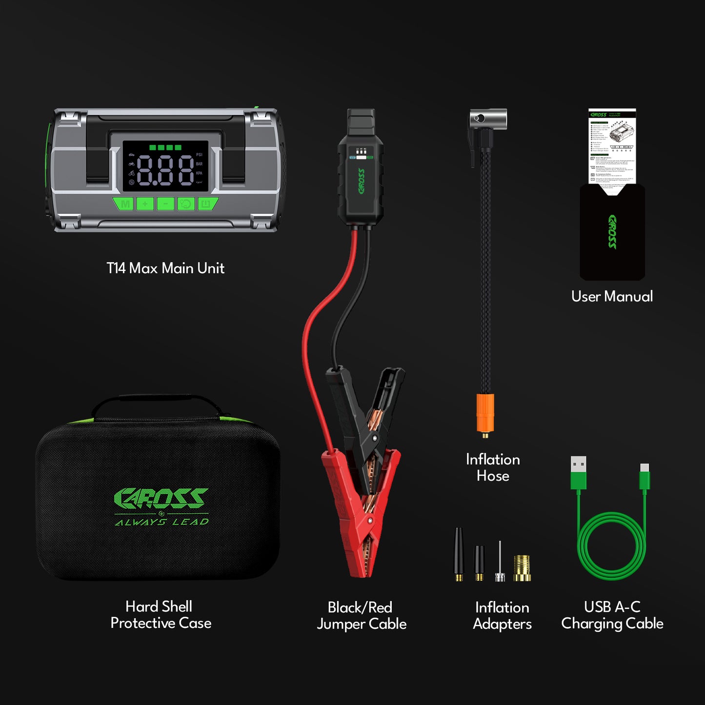 CAROSS T14 Max Jump Starter with Air Compressor