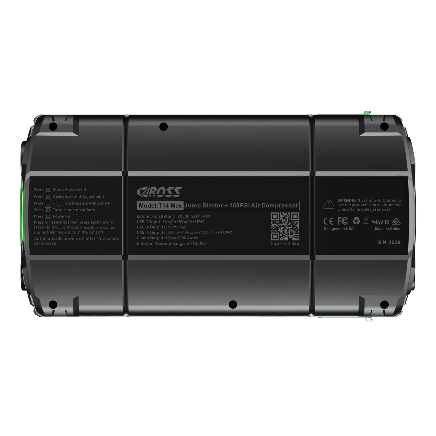 CAROSS T14 Max Jump Starter with Air Compressor