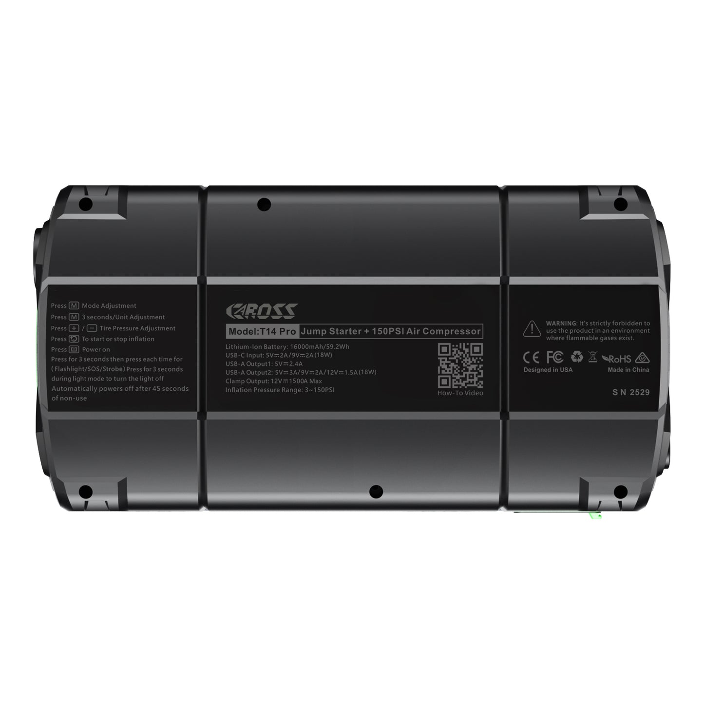 CAROSS T14 Pro Jump Starter with Air Compressor